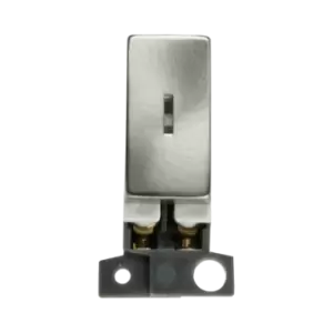 Click Scolmore MiniGrid 13A Double-Pole Key Switch Ingot Module Satin Chrome - MD046SC