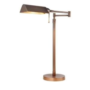 Clarendon 1 Light Task Table Lamp Deep Antique Patina, E27