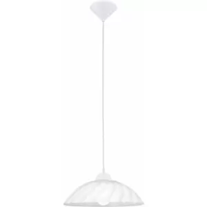 Pendant Ceiling Light Colour White Shade White Satin Glass Bulb E27 1x60W