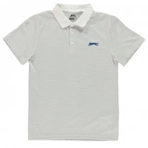 Slazenger Micro Stripe Polo Shirt Junior Boys - White