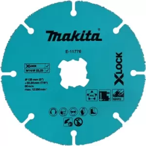 Makita X Lock Tungsten Carbide Grit Cutting Disc 125mm 2mm 22mm