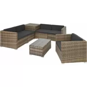 Tectake - Rattan garden furniture lounge Pisa - garden sofa, garden corner sofa, rattan sofa