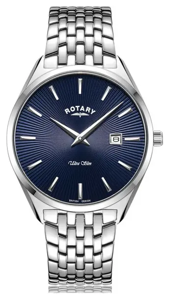 Rotary GB08010/05 Ultra Slim Silver Blue Dial Watch