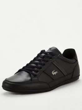 Lacoste Chaymon Leather Trainers - Black, Size 6, Men