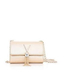 Valentino By Mario Valentino Divina Tassel Fold Over Cross Body Bag - Gold