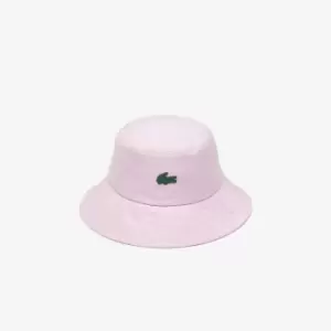 Unisex Lacoste Quilted Effect Nylon Bucket Hat Size M Pink