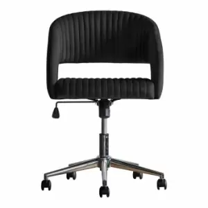 Crossland Grove Greenwich Swivel Chair Black Velvet