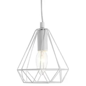 Premier Housewares Beli Pendant with Light Metal Wire - White