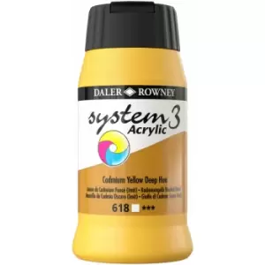 System 3 Acrylic Paint Cadmium Yellow Hue (500ml) - Daler Rowney