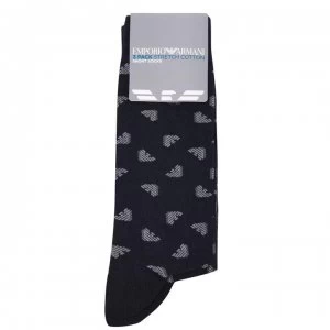 Emporio Armani 3 Pack All Over Print Socks Navy