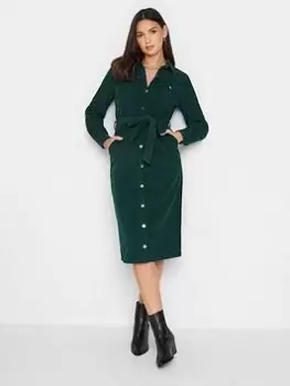 Long Tall Sally Green Cord Fitted Midi Dress, Green, Size 20, Women