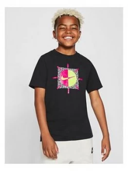 Boys, Nike Swoosh UV Activated T-Shirt - Black, Size 8-10 Years, S