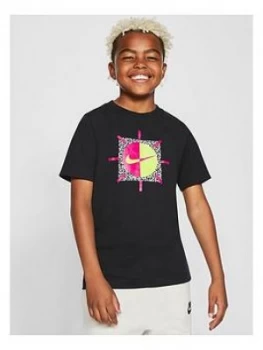 Boys, Nike Swoosh UV Activated T-Shirt - Black Size M 10-12 Years