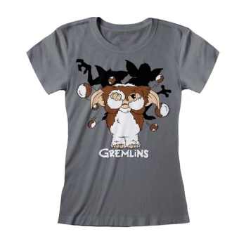 Gremlins - Fur Balls Womens Large T-Shirt - Charcoal