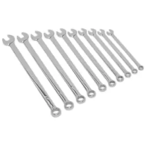 Sealey AK6310 Combination Spanner Set 10pc Extra-Long Metric