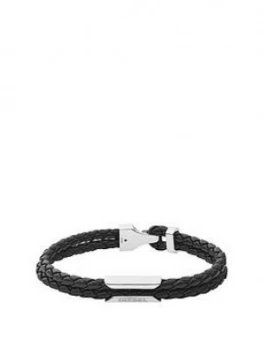 Diesel Stackables Black Leather Bracelet