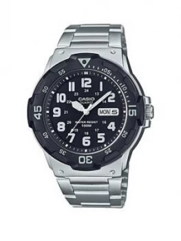 Casio Casio Black Daydate Dial Stainless Steel Bracelet Watch