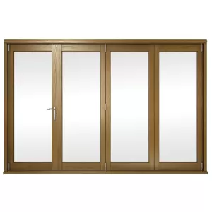 Wickes Eden Oak Veneer Folding Patio Doorset 12ft Wide Reversible