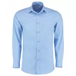 Kustom Kit Mens Long Sleeve Tailored Poplin Shirt (18) (Light Blue)