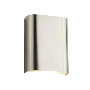 Integrated LED 2 Light Wall Light Satin Silver, Frosted