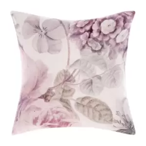 Ellaria Botanical Cushion White/Pale Rose, White/Pale Rose / 50 x 50cm / Polyester Filled