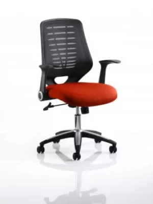 Relay Task Operator Chair Bespoke Colour Black Back Orange