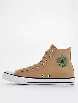 Converse Chuck Taylor All Star Summer Utility Canvas Hi Top Plimsolls - Nude/White, Nude/White, Size 6, Men