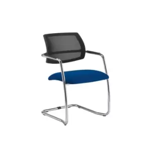 Dams MTO Tuba Chrome Cantilever Frame Conference Chair with Half Mesh Back - Oce