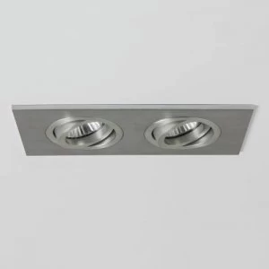 2 Light Twin Adjustable Recessed Downlight Polished Chrome, Fire Rated, GU10