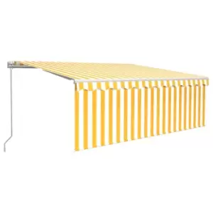 Vidaxl Manual Retractable Awning With Blind&led 4.5X3M Yellow & White