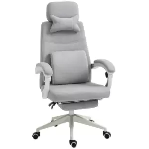 Solstice Encke Home Office Padded Chair with Manual Footrest Recliner - Grey