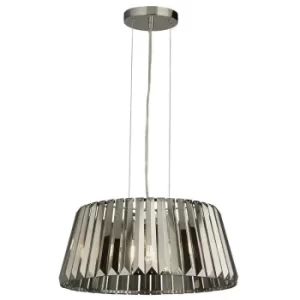 Searchlight Tiara 5 Light Pendant, Chrome Smoke Glass