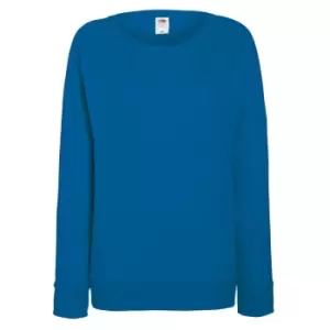 Fruit OF The Loom Ladies Fitted Lightweight Raglan Sweatshirt (240 GSM) (XL) (Royal)