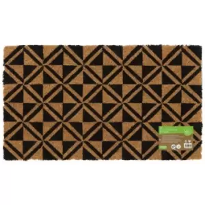 Eco-Friendly Black Pattern Latex Backed Coir Entrance Door Mat, Patterned Design