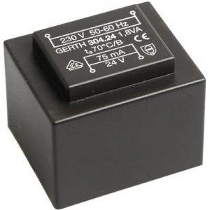 PCB mount transformer 1 x 230 V 2 x 18 V AC 1.80 VA 50 mA