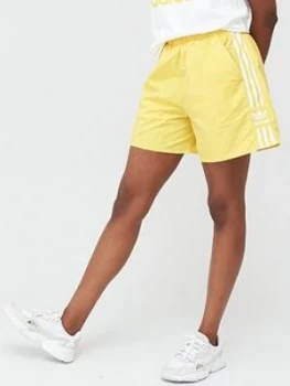adidas Originals 3 Stripe Short - Yellow, Size 6, Women