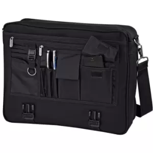 Quadra Portfolio Briefcase Bag - 12 Litres (Pack of 2) (One Size) (Black) - Black