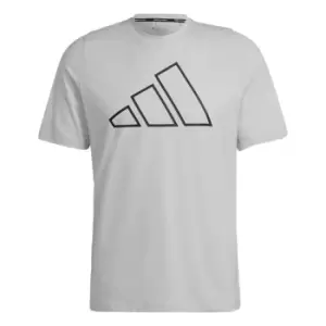 adidas Train Icons 3-Bar Training T-Shirt Mens - Light Solid Grey