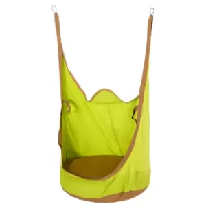 Jouet Kids Outdoor Cotton Hanging Pod Swing Seat with Cushion - Green/Brown