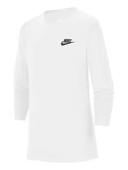 Nike Older Boys Futura T-Shirt - White/Black, Size M=10-12 Years