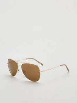 DKNY Aviator Sunglasses - Gold, Women