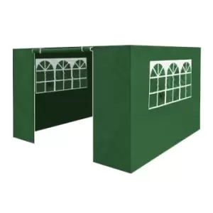 Dellonda Premium Gazebo/Marquee Side Walls/Doors/Windows, Fits 3 x 3m Models - Dark Green