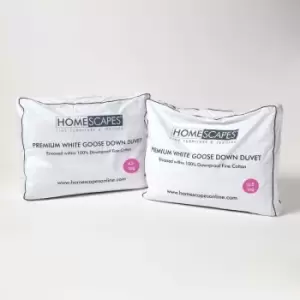 Homescapes - Premium White Goose Down 15 Tog All Seasons Duvet, Super King - White