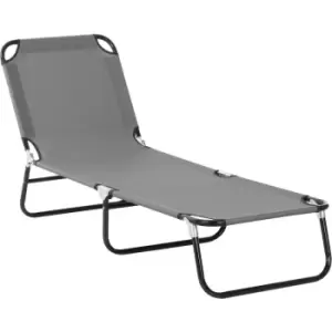 Outsunny - Folding Lounge Chair Outdoor Chaise Lounge for Bench Patio Grey - Grey