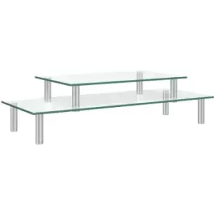 Vidaxl - 2-Tier Monitor Stand Transparent Glass