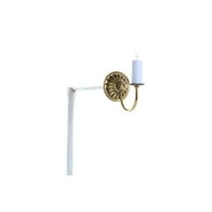 Impex Solar 1 Light Polished Brass Candle Wall Lamp