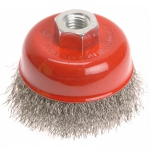 Faithfull Stainless Steel Crimped Wire Cup Brush 80mm M14 Thread