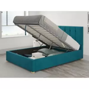 Hepburn Ottoman Upholstered Bed, Plush Velvet, Teal - Ottoman Bed Size King (150x200)