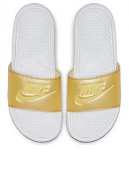 Nike Wmns Benassi Jdi, White/Black, Size 4.5, Women