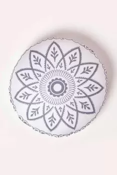 Henna Round Grey Outdoor Cushion 40 cm